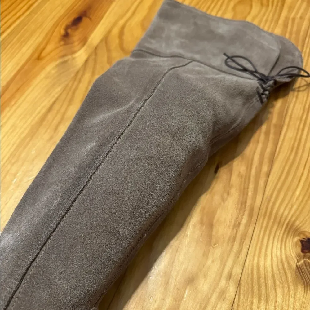 Frye Sacha Over The Knee Tall Ash Tan Suede Leather Side Zip Women’s Size 6.5 B